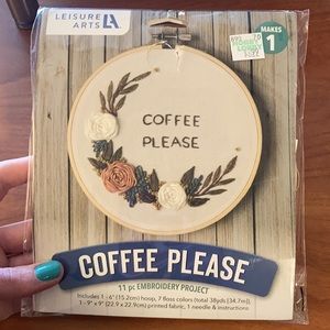Coffee decor embroidery set
